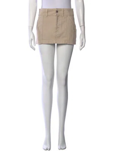 Pre-owned Helsa Raw-edge Trim Mini Skirt In Neutrals