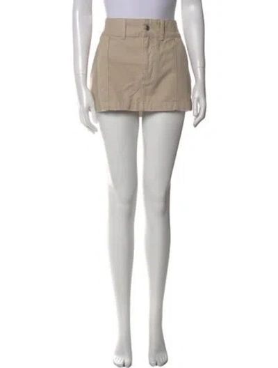 Pre-owned Helsa Raw-edge Trim Mini Skirt W/ Tags In Neutral
