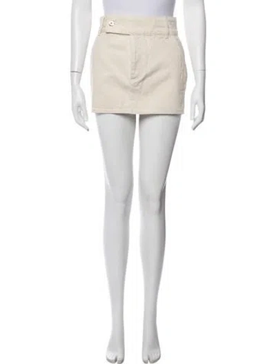 Pre-owned Helsa Raw-edge Trim Mini Skirt W/ Tags In Neutral