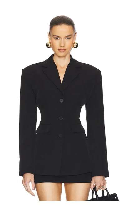 Helsa Recycled Twill S Curve Jacket In Black