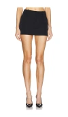 Helsa Recycled Twill Trouser Mini Skirt In Black