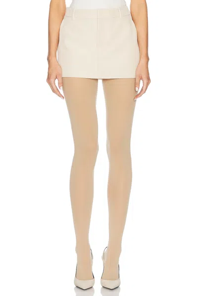 Helsa Recycled Twill Trouser Mini Skirt In Light Khaki