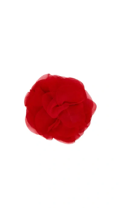 Helsa Red Silk Flower Pin In 레드