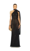 Helsa Robbyn Wrap Gown In Black