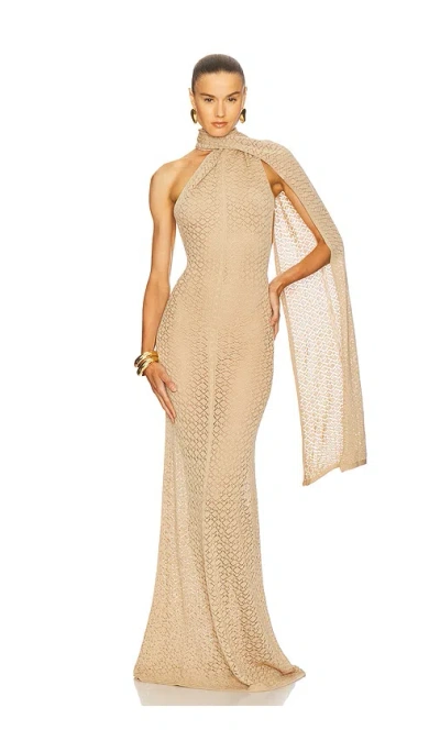 Helsa Robbyn Wrap Gown In Brown