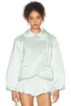 Helsa Sateen Puff Jacket In White