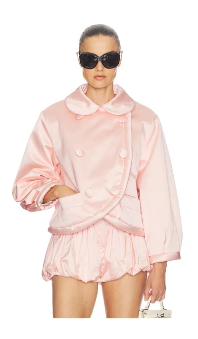 Helsa Sateen Puff Jacket In Pink