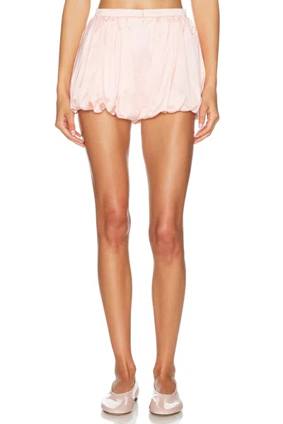 Helsa Sateen Puff Shorts In Pink