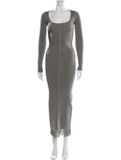Pre-owned Helsa Scoop Neck Long Dress In Gray