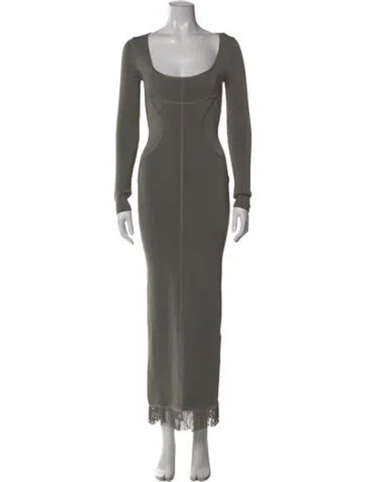 Pre-owned Helsa Scoop Neck Long Dress In Green