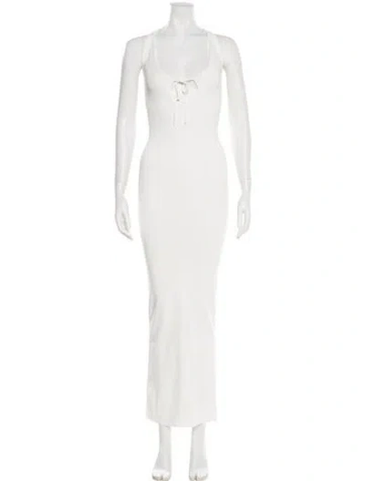 Pre-owned Helsa Scoop Neck Long Dress In Neutral