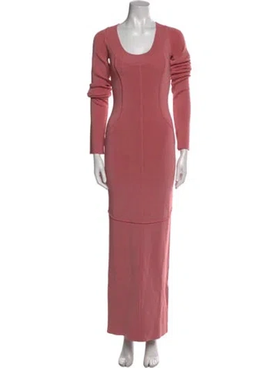 Pre-owned Helsa Scoop Neck Long Dress In Pink