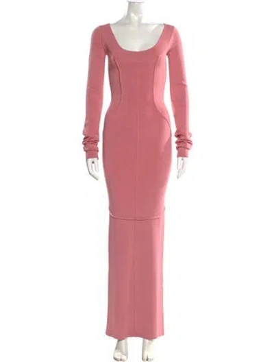 Pre-owned Helsa Scoop Neck Long Dress In Pink
