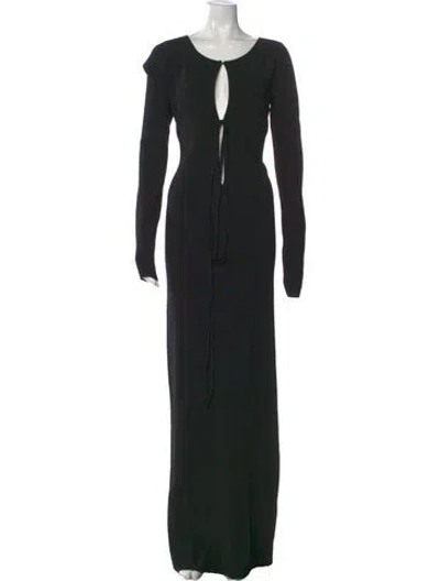 Pre-owned Helsa Scoop Neck Long Dress W/ Tags In Black