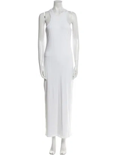 Pre-owned Helsa Scoop Neck Long Dress In White