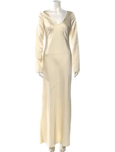 Pre-owned Helsa Scoop Neck Long Dress In Yellow