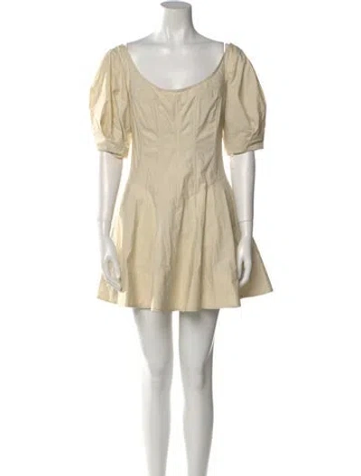 Pre-owned Helsa Scoop Neck Mini Dress In Neutral