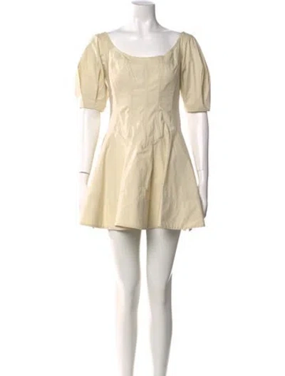 Pre-owned Helsa Scoop Neck Mini Dress In Neutral