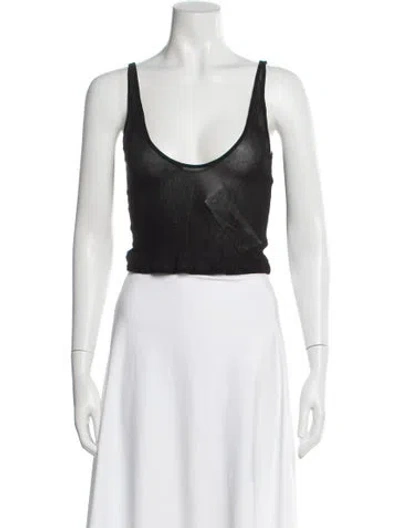 Pre-owned Helsa Scoop Neck Sleeveless Top In Black