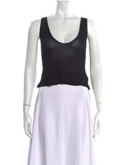 Pre-owned Helsa Scoop Neck Sleeveless Top In Black