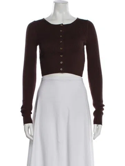 Pre-owned Helsa Scoop Neck Sweater In Brown