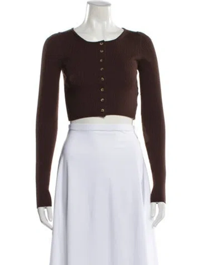 Pre-owned Helsa Scoop Neck Sweater In Brown