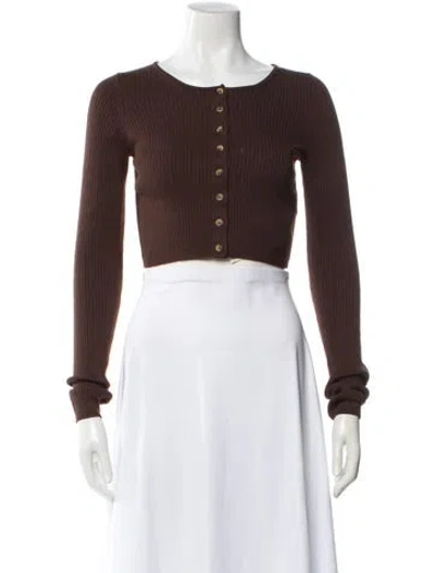 Pre-owned Helsa Scoop Neck Sweater W/ Tags In Brown