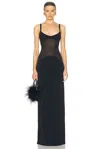 Helsa Sheer Knit Curve Maxi Dress In Black