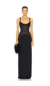 Helsa Sheer Knit Curve Maxi Dress In Black