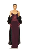 Helsa Sheer Knit Curve Maxi Dress In Wine