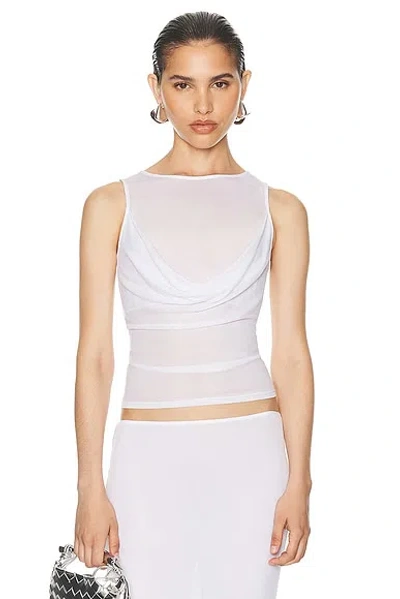 HELSA SHEER KNIT DRAPED TOP