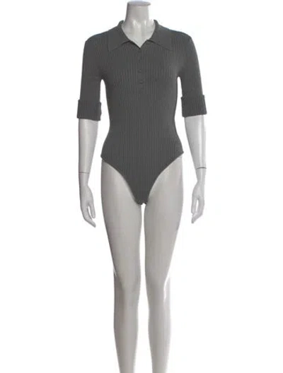 Pre-owned Helsa Short Sleeve Bodysuit In Gray