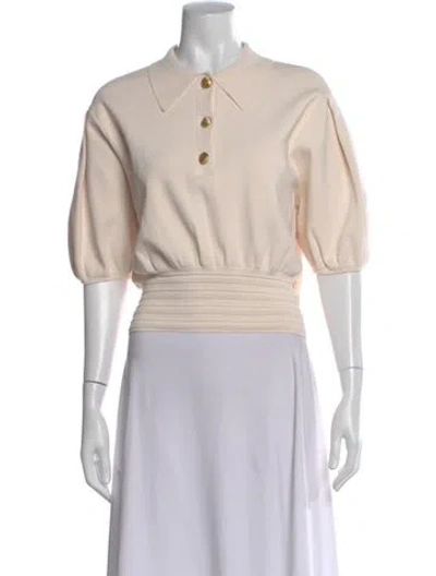 Pre-owned Helsa Short Sleeve Polo In Neutral