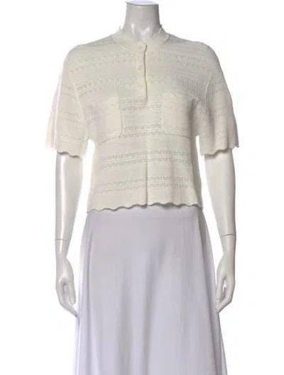 Pre-owned Helsa Short Sleeve Top In White