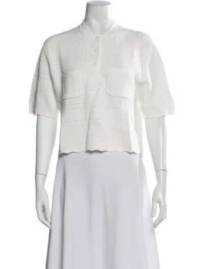 Pre-owned Helsa Short Sleeve Top In White