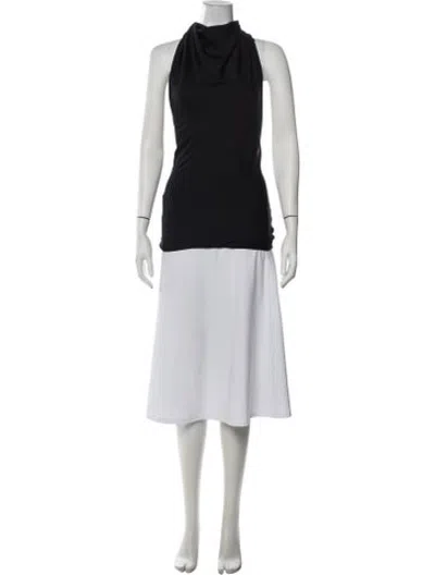 Pre-owned Helsa Silk Cowl Neck Top In Black