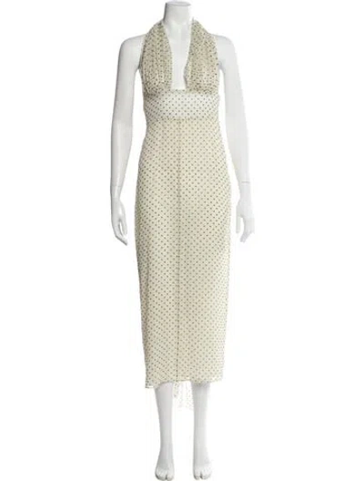 Pre-owned Helsa Silk Knee-length Dress W/ Tags In Neutral