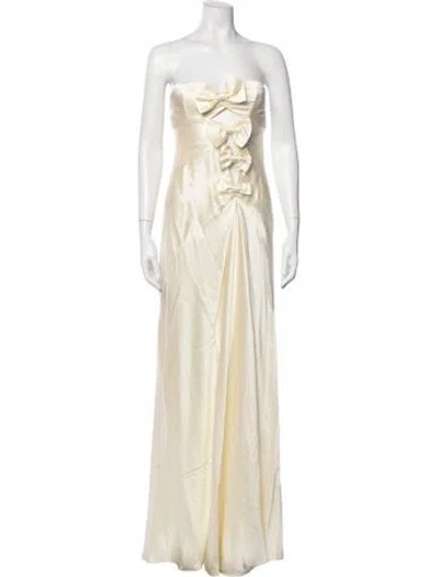 Pre-owned Helsa Silk Long Dress In Neutral