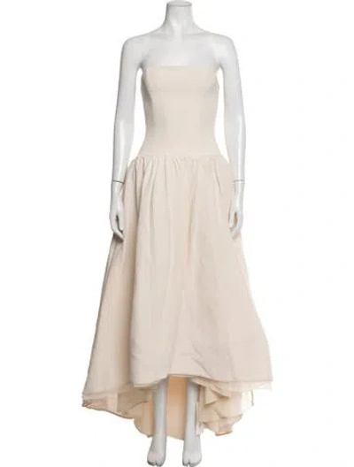 Pre-owned Helsa Silk Long Dress In Neutrals