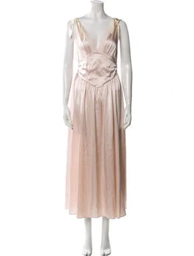 Pre-owned Helsa Silk Long Dress In Pink