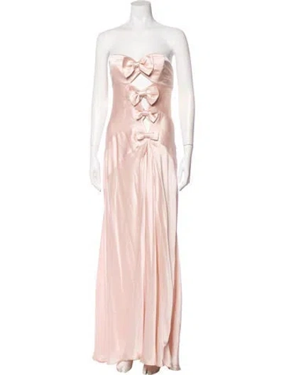 Pre-owned Helsa Silk Long Dress In Pink