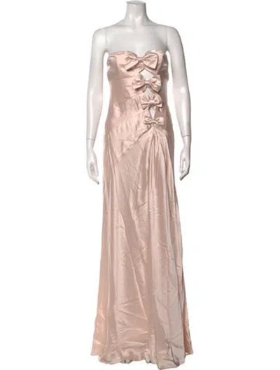 Pre-owned Helsa Silk Long Dress In Pink