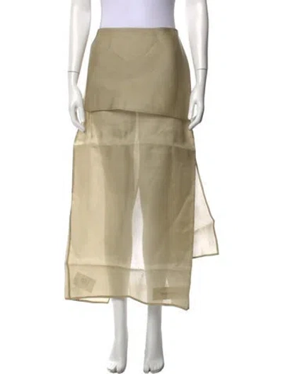 Pre-owned Helsa Silk Long Skirt In Neutral