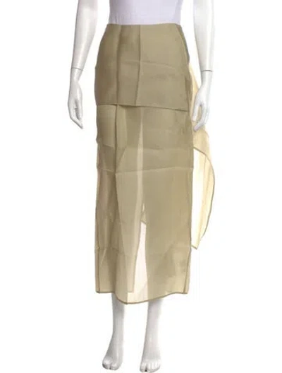 Pre-owned Helsa Silk Long Skirt In Neutrals