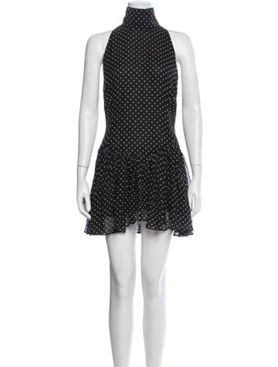 Pre-owned Helsa Silk Polka Dot Print Jumpsuit W/ Tags In Black