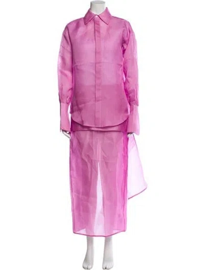 Pre-owned Helsa Silk Skirt Set In Purple