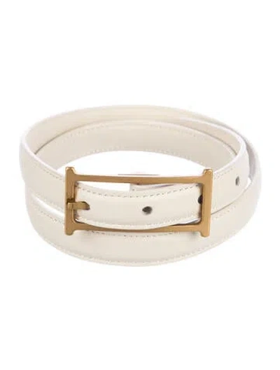 Pre-owned Helsa Skinny Leather Belt In Neutral