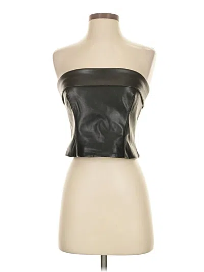 Pre-owned Helsa Sleeveless Top Black Strapless Neckline Tops