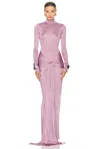 Helsa Slinky Jersey Sarong Maxi Dress In Elderberry In Elderberry