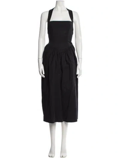 Pre-owned Helsa Square Neckline Long Dress In Black